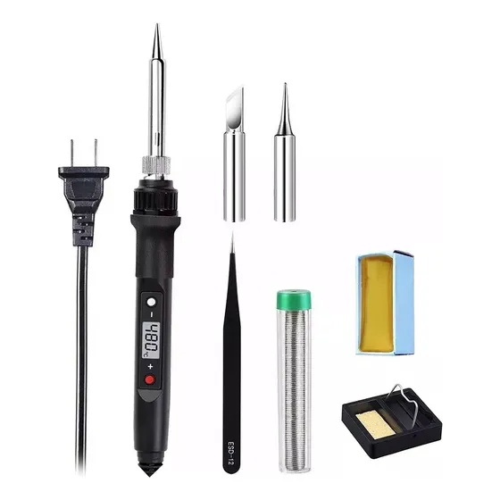 Kit De Soldador, 80w 127v Lcd Soldador Digital Con Calentador Cerámico, Calentamiento Rápido, Temperatura Precisa Ajustable, Diseño Termostático. Adecuado Para Bricolaje, Electrónica Banna