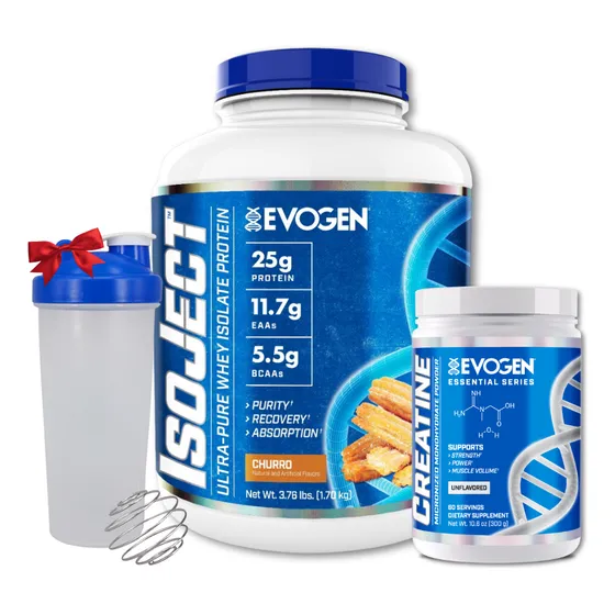 Pack Isoject 1.8kg + Creatina 300g - Evogen Nutrition Sabor Churro