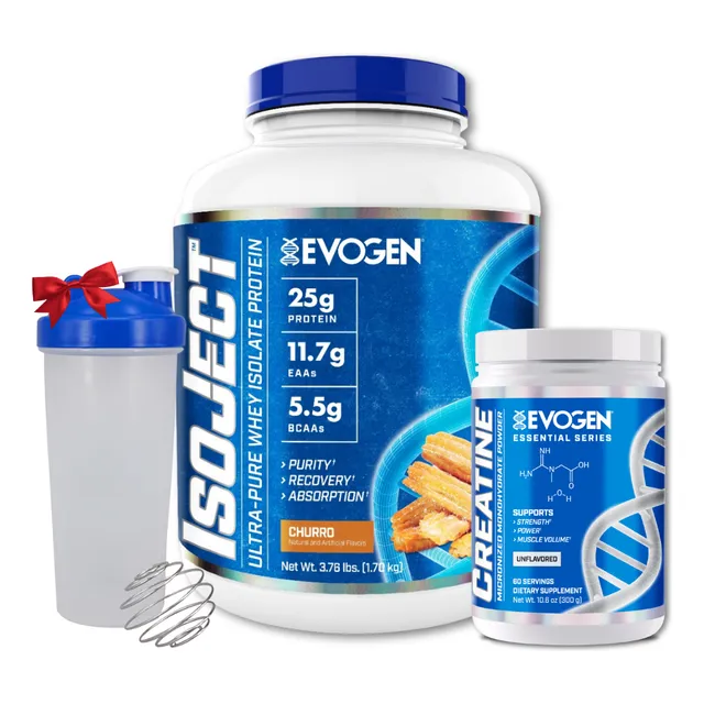 Pack Isoject 1.8kg + Creatina 300g - Evogen Nutrition Sabor Churro