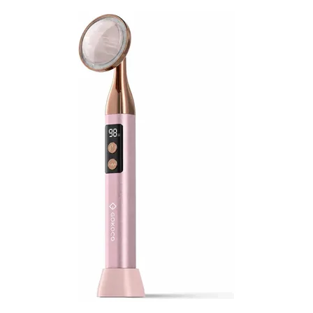 Massageador Facial Quartzo Gokoco Visor Digital Inteligente 127-220v Rosa