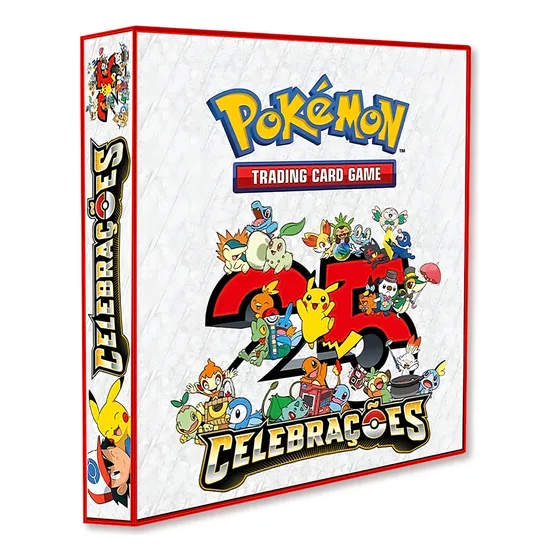 Álbum Pasta Fichário Pokemon Celebração 25 Anos Capa Dura
