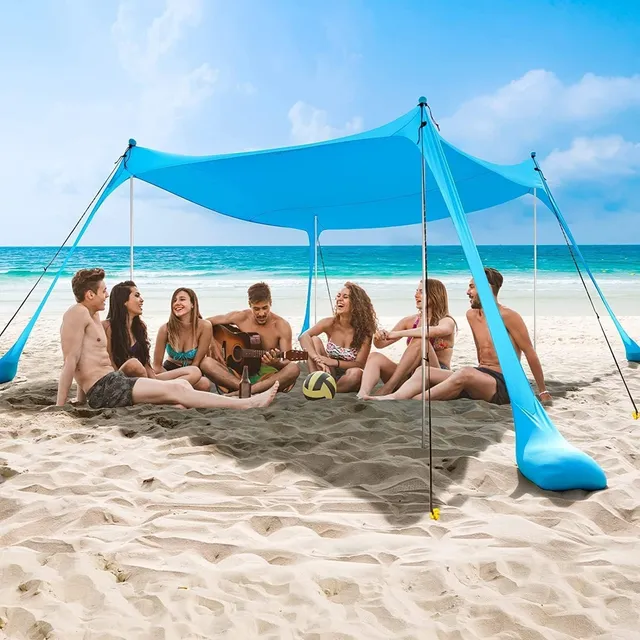 Toldo Playa Tienda Campaña Sombra Playa Camping 4 Postes