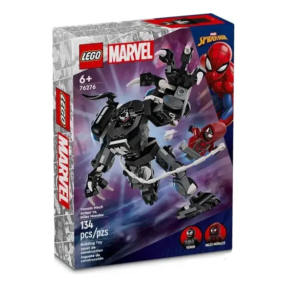 Lego Super Heroes 76276 Armadura Mech Venom Vs Miles Morales Quantidade de peças 134 Versão do personagem Marvel Spider-Man