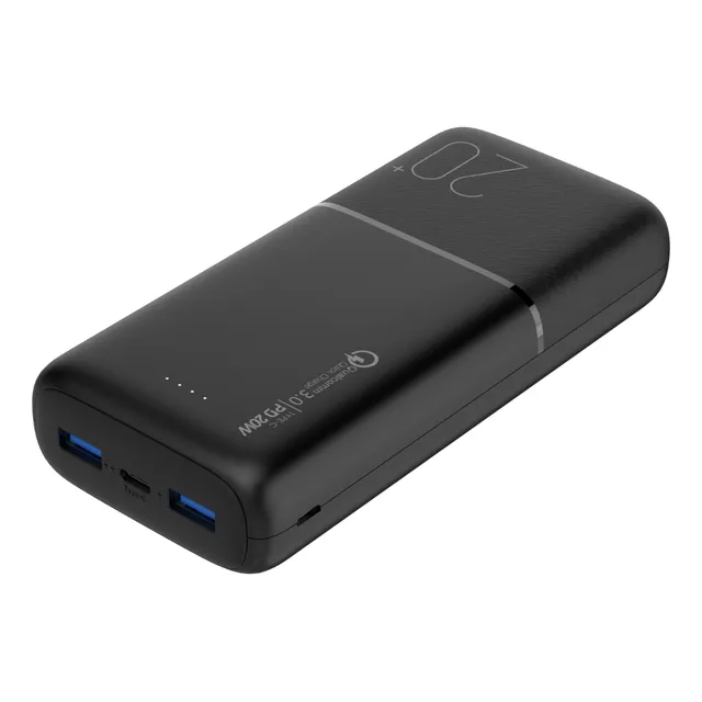 Bateria Externa De Carga Rápida 20w 20.000 Mah Dusted Negra Color Negro