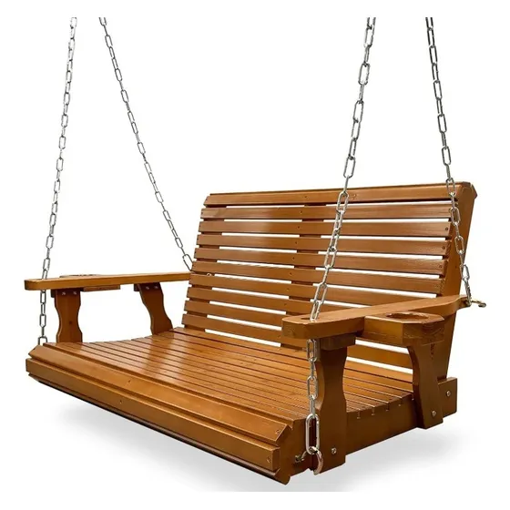 Hamaca Sillon Eucalipto 1,15m Para 2 Per. Colgando,de Madera