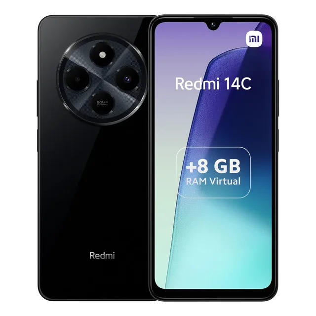 Xiaomi Redmi 14C 4G 128gb 4gb RAM Android 14 cámara 50mp color negro medianoche