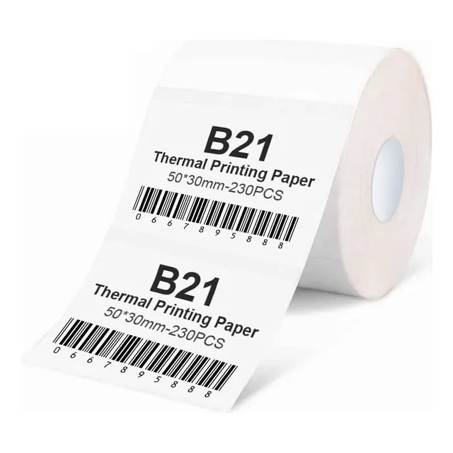 White Etiquetator Tape Niimbot B21, 5 Rollos, 50 X 30 Mm,