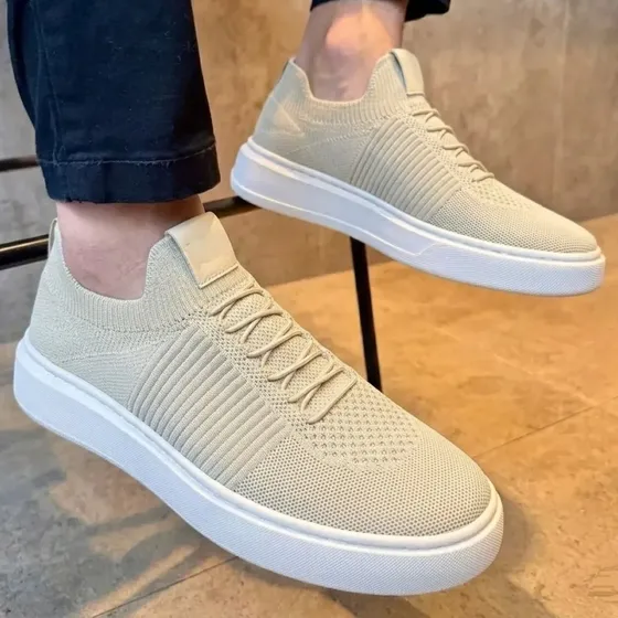 Tênis Meia Masculino Calce Fácil Knit Casual Elástico Leve