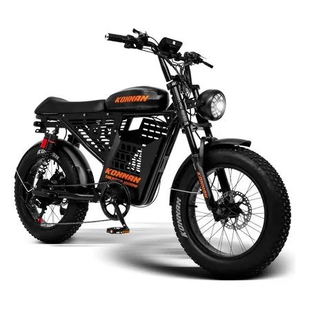 Bicicleta Elétrica 1000w Konnan Com Acelerador Thunder Cor Preto/laranja