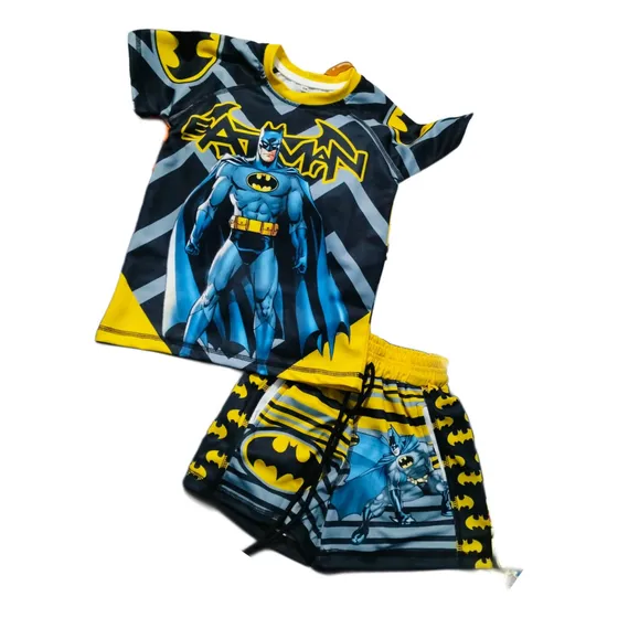 Conjunto Playera Y Short De Batman Vacaciones Negro Ch