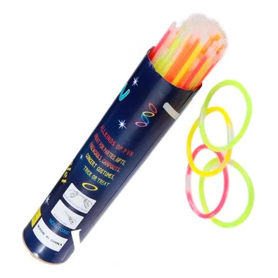 100 Pulseras Flúor Luminosa Barras Fiesta Cotillón Hora Loca Flúor