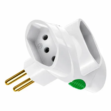 Benjamin Adaptador Para Tomada Pino T 3 Saídas Tripolar 3 Pinos 10a 2p+t 250v Bivolt