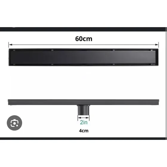 Desague Decorativo Lineal Negra Mate Revestimiento 60cm