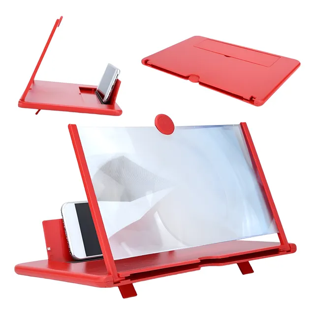 Soporte Lupa Para Celulares Plegable - Rojo