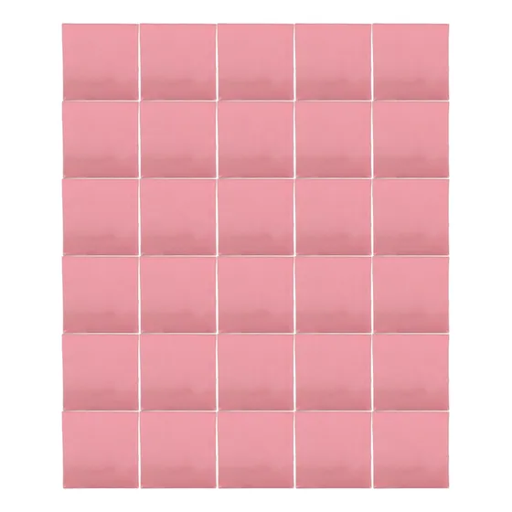 Azulejo Artesanal Tipo Talavera Liso 90pz Colores  Rosa 64
