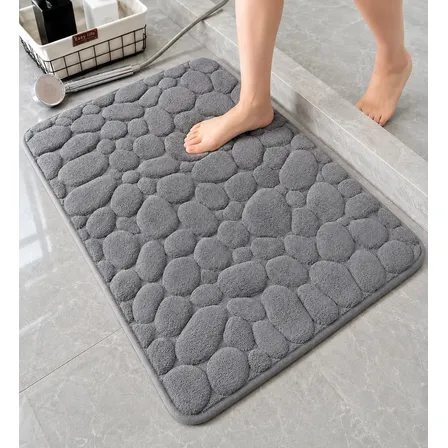 Tapete Banheiro Antiderrapante Macio Absorvente 60x40 Cinza