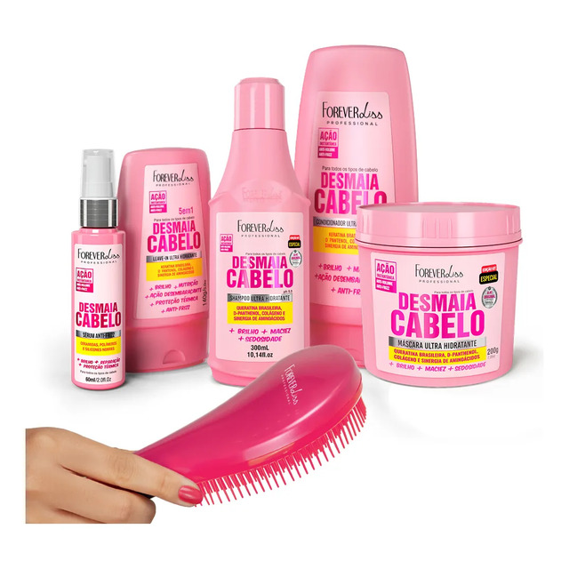 Kit Desmaia Cabelo Completo Ganhe Escova De Pentear