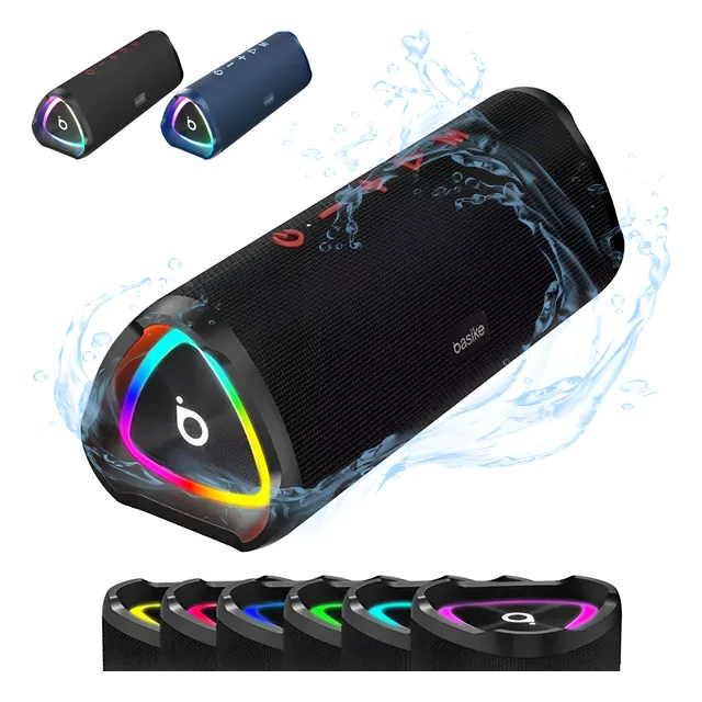 Caixa De Som Portátil Bluetooth Basike Prova D'agua Potente