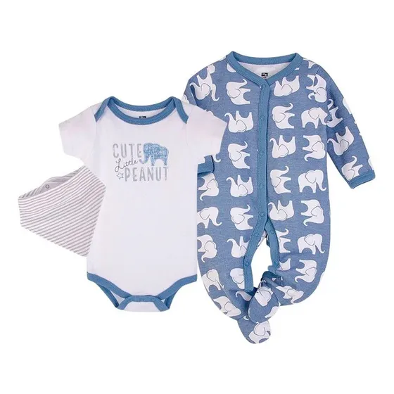 Set De Bodies Mamelucos Para Bebe Niño 100% Algodon Set 3pcs