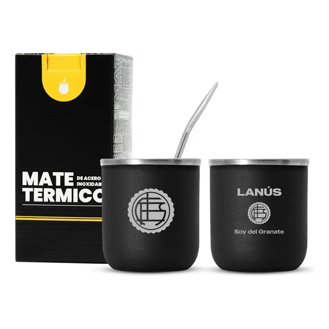 Mate Termico Argentina Campeon Clubes Futbol Grabado Laser