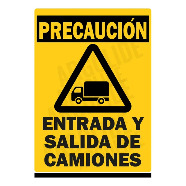 Adhesivo Reflectante Entrada Y Salida Camiones Precaucion