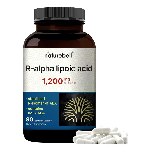 R - Ácido Alfa Lipoico R-lipoic Acid 1200mg 90 Capsulas Sabor Sin Sabor