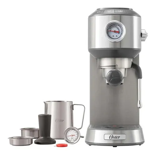 Cafetera Compacta De Espresso Oster Bvstem7200 Color Plata Color Plateado