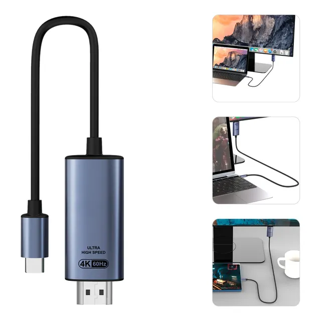 Cabo Usb-c Para Hdmi 4k 60hz Até 40gbps Thunderbolt 3 2 Mts