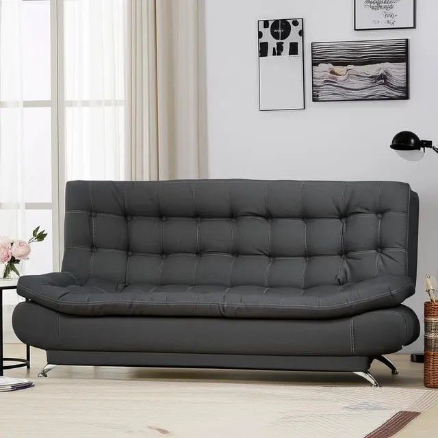Sofá Cama Salas Modernas Minimalistas Capitonado Sofas Cama Color Gris Oxford