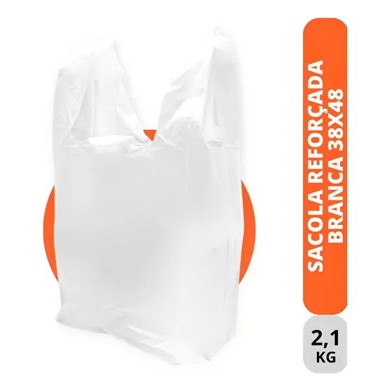 Sacola Plástica Resistente 38x48 Branca Full