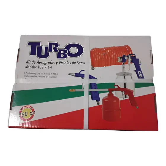 Kit De 4 Piezas Turbo Aerografos Y Pistolas De Servicio