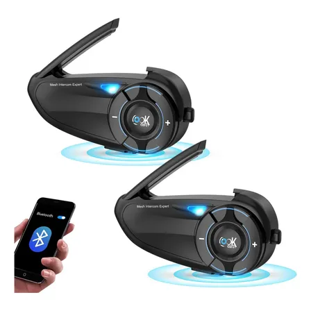 Par De Intercomunicador Fone Para Capacete Q8 Rede Mesh