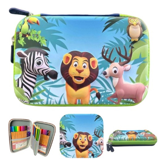 Estojo Escolar Infantil 3d Organizador 3 DivisĂłrias Grande Estojo Escolar Infantil 3d Organizador 3 DivisĂłrias Grande