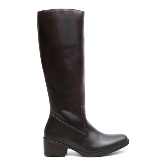 Bota Montaria Feminina 100% Couro Legítimo Com Zíper Premium