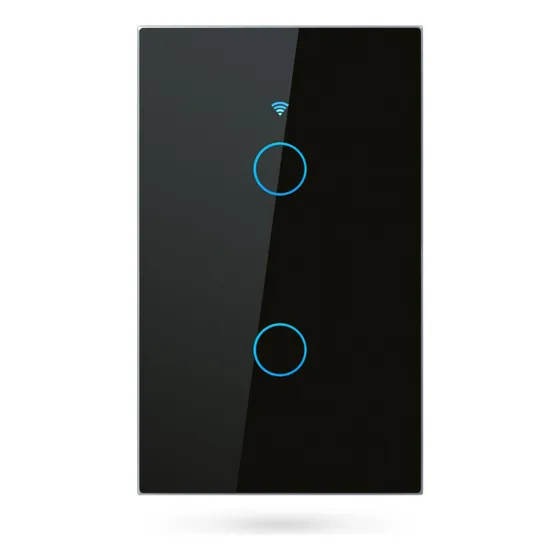 Interruptor De Luz Táctil Tuya Smart 2 Ch Wifi Negro