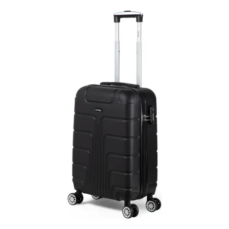 Maleta Rumbo De Cabina 20 Pulgadas Con Candado Tsa Y Ruedas Giratorias De Abs Rígido Para Viajes Negro