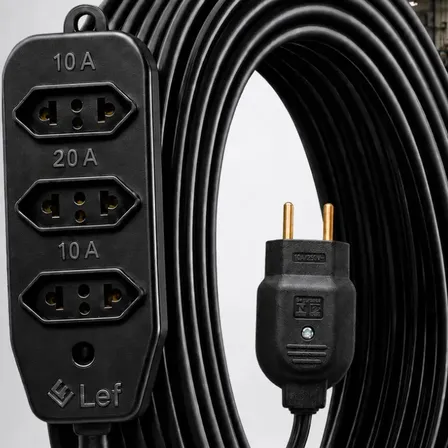 Extensão 30metros Cabo Pp Reforçada Obra Profissional 10/20a Preto