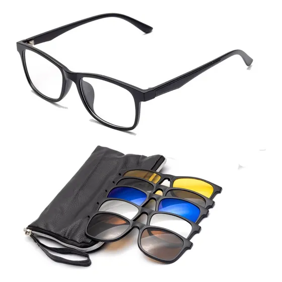 Clip On Armação Oculos Grau Sol Praia 6 Em 1 Pronta Entrega