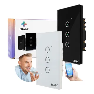 Interruptor Inteligente Wifi 3 BotÔes Touch Alexa Ekaza Interruptor Inteligente Wifi 3 BotÔes Touch Alexa Ekaza