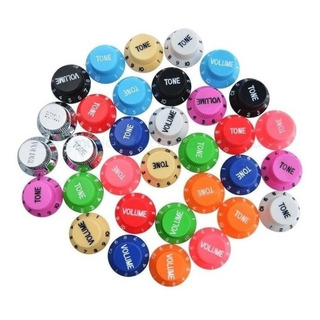 3x Botões De Volume Tone Knob Estilo Strato Rosa Cromado E 3x Botões De Volume Tone Knob Estilo Strato Rosa Cromado E