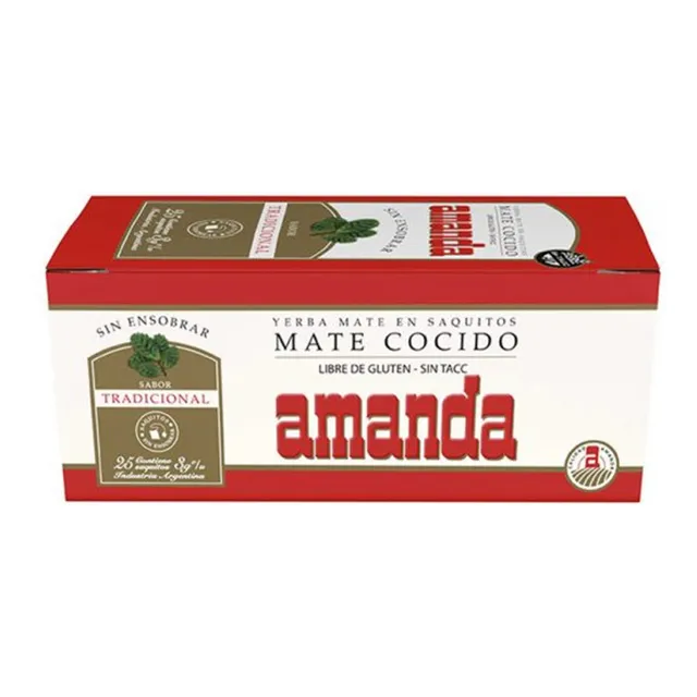 Yerba Mate Amanda Sabor Tradicional 25 Saquitos De 3gr