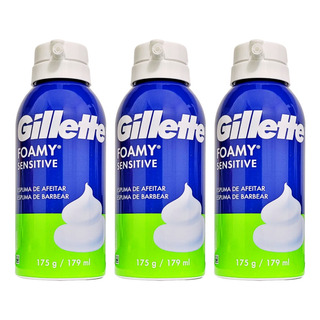 Kit 3 | Espuma Barbear Gillette Foamy Sensitive Kit 3 | Espuma Barbear Gillette Foamy Sensitive