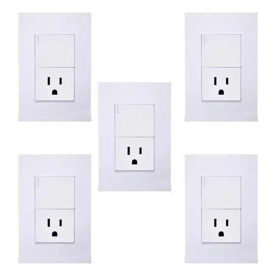 Kit 5 Placas Contacto Interruptor Linea Pro Blanca Supplier