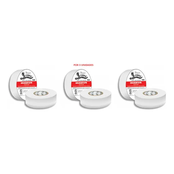 Teipe Cobra  Blanco Original Fermetal  18 Mts X3 Unidades