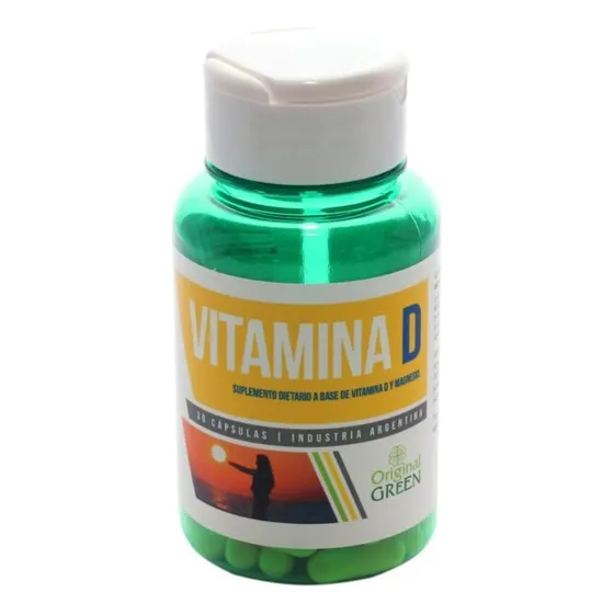 Vitamina D3 800ui + Magnesio 78 Mg Green 30 Caps. Sabor Neutro