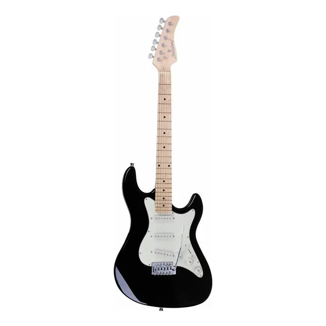 Guitarra Elétrica Strinberg Sts Series Sts100 Stratocaster De Tília Black Brilhante Com Diapasão De Bordo