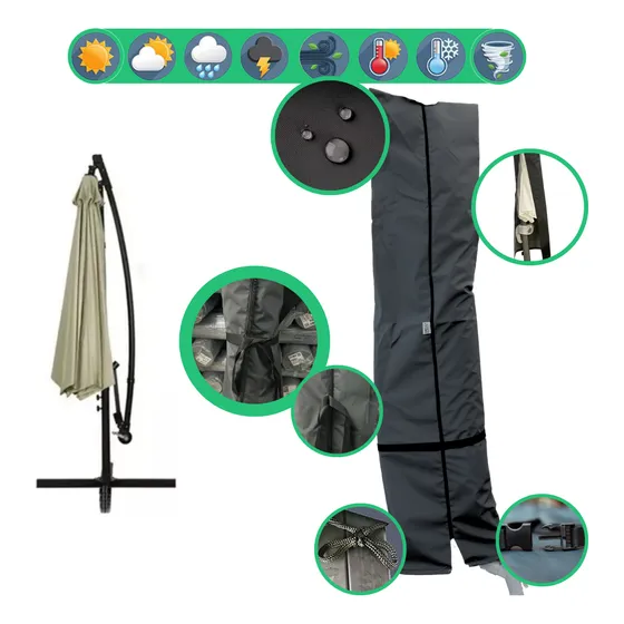 Funda Impermeable Para Sombrilla De 3x3 Lateral Lona Premium