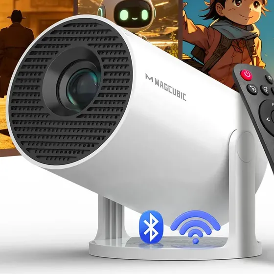 Projetor Portátil Magcubic HY300PRO FULL HD 8K Smart Tv com Android 14 Wi-Fi 6 e Bluetooth 5.0