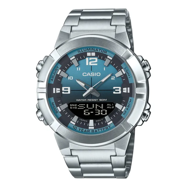 Reloj Casio Amw-870da Led 30 Memorias Analogo Digital Acero