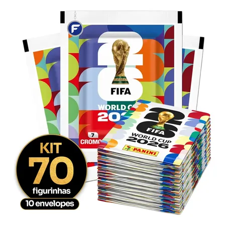 Kit Figurinhas Do Álbum Copa Do Mundo 2026 Envelopes Panini 70 Figurinhas